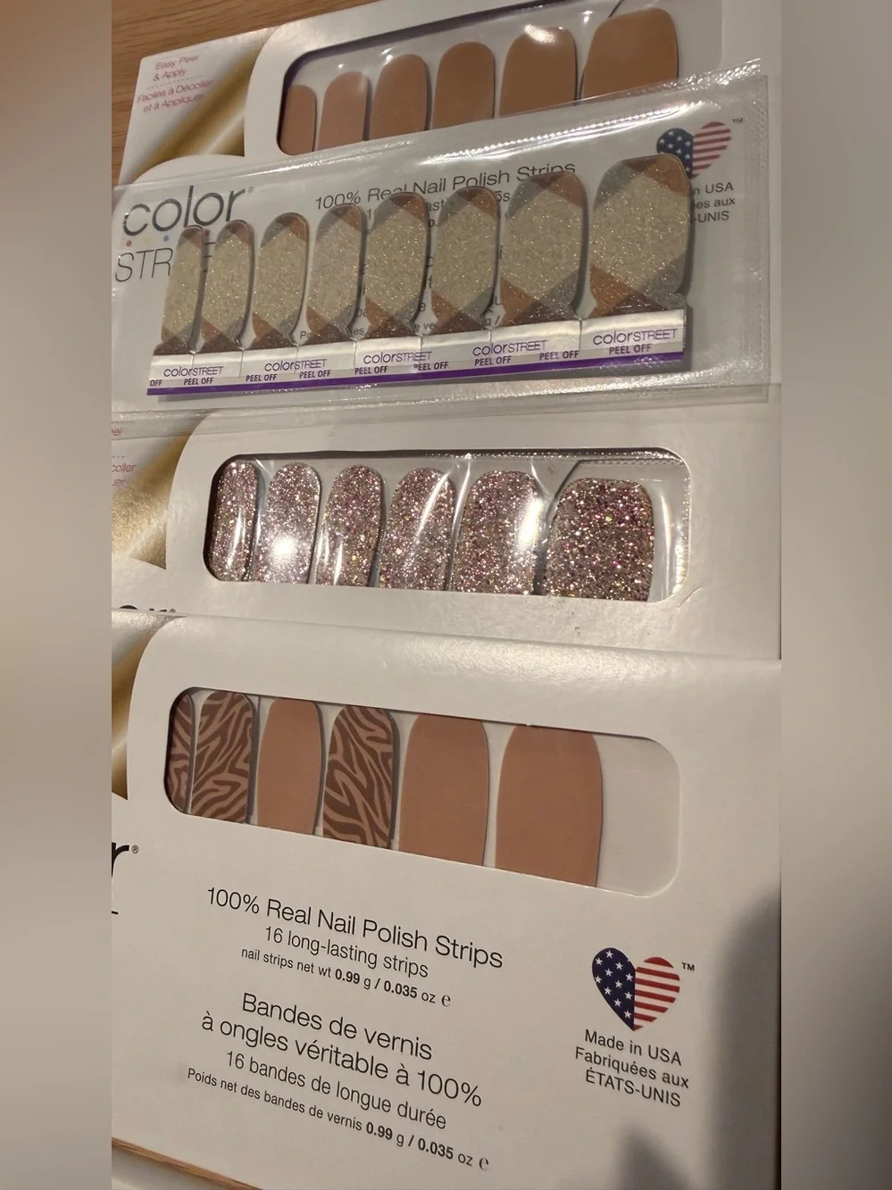 Bundle of 4 mixed MANI Color Street nail wraps